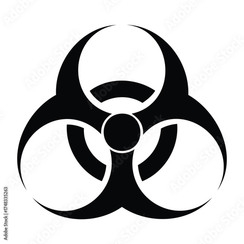 Generative Design Warning Biohazard Symbol Icon Minimalist Danger Silhouette