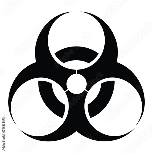 Generative Design Warning Biohazard Symbol Icon Minimalist Danger Silhouette