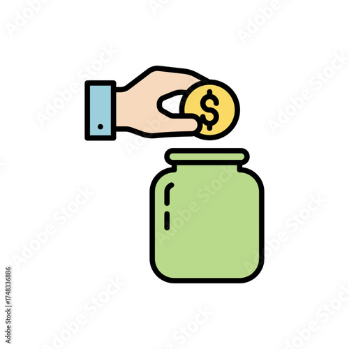 Saving Coin Illustration Financial Growth and Investment Concepts