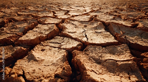 Parched Earth Cracks: Drought, Desertification & Climate Impact. Arid Ground, Environmental Crisis. Global Warming Visual.