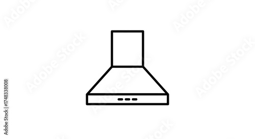 Minimalist line drawing of modern kitchen range hood appliance