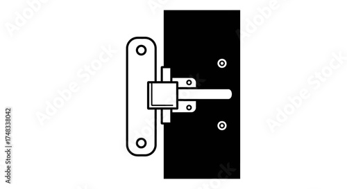 Minimalist door latch icon design for security and access concepts