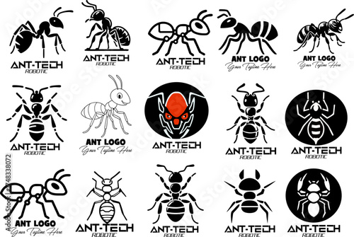 Robotic ant, Metallic insect Robotic, futuristic design, isolated cybernetic ant with glowing accents, robotic insect concept for futuristic