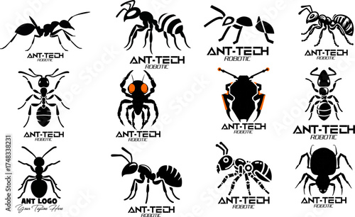 Robotic ant, Metallic insect Robotic, futuristic design, isolated cybernetic ant with glowing accents, robotic insect concept for futuristic