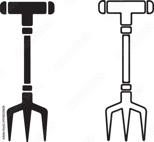 Farming cultivator black icon 