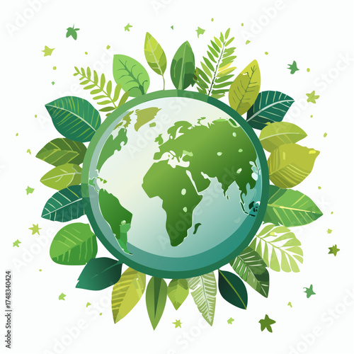 Green Earth with Leafy Surroundings.