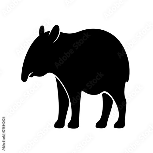 Tapir silhouette vector style 