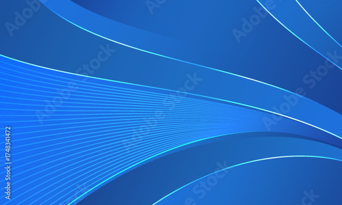 3d abstract blue neon light background with wavy lines. great for wallpaper, website, technology banner, technology poster, presentation, etc.