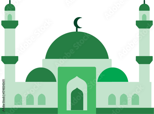 Green Mosque Illustration
