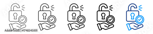 Access Granted Icon Different Style Outline Collection Set