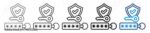 Security Token Icon Different Style Outline Collection Set