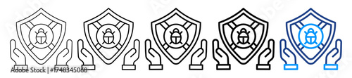 Antivirus Icon Different Style Outline Collection Set