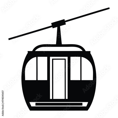 Generative Design City Cable Car Gondola Minimalist Silhouette Graphic