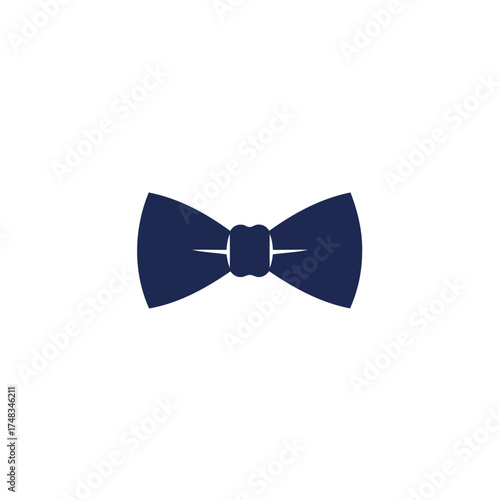 Minimalist Navy Blue Bow Tie Vector Illustration