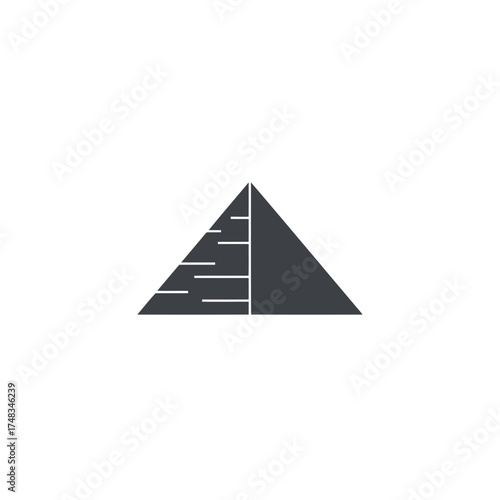 Minimalist Dark Gray Stepped Pyramid Vector Illustration