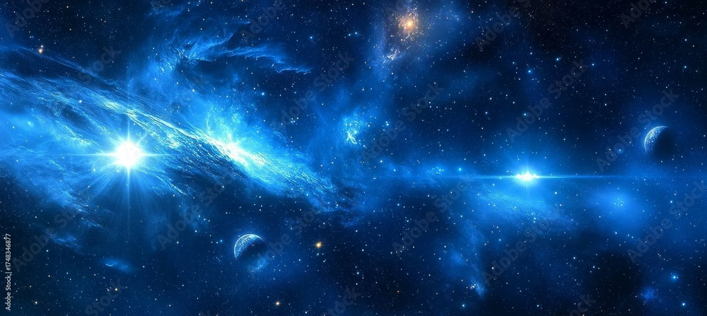 Fototapeta premium Captivating deep space background filled with stardust.