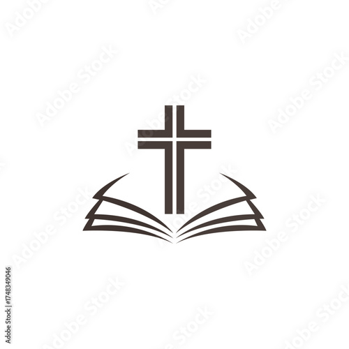 Christian cross icon. Set of abstract religion symbols. Vector illustration.