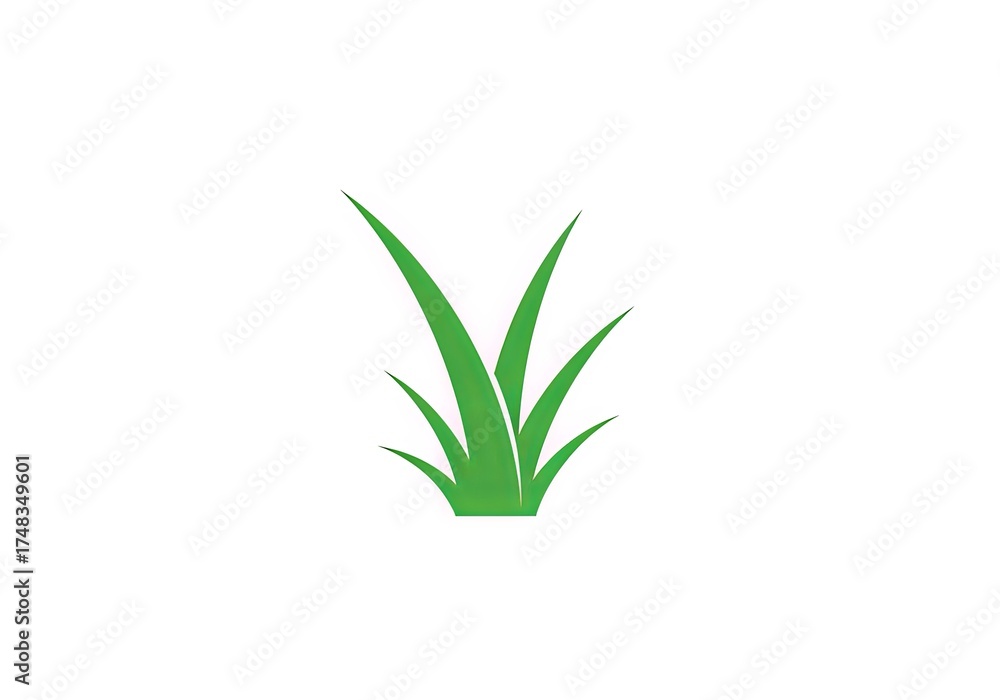 Obraz premium Vector illustration of fresh green grass, a minimalist symbol representing nature, growth, and ecological balance, suitable for eco-friendly branding