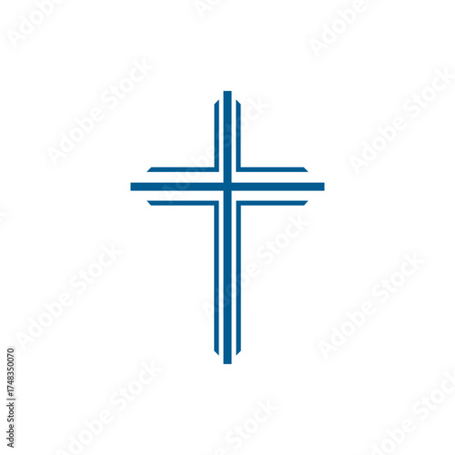 Christian cross icon. Set of abstract religion symbols. Vector illustration.