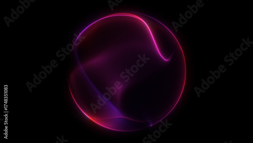 Gradient red-purple shimmering energy sphere composed of glowing liquid particles and magic plasma on a dark background. Luxury minimalist futuristic orb, perfect for digital art, business visuals, sc