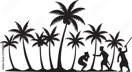 Coconut tree yielding coconuts- নারিকেল গাছ