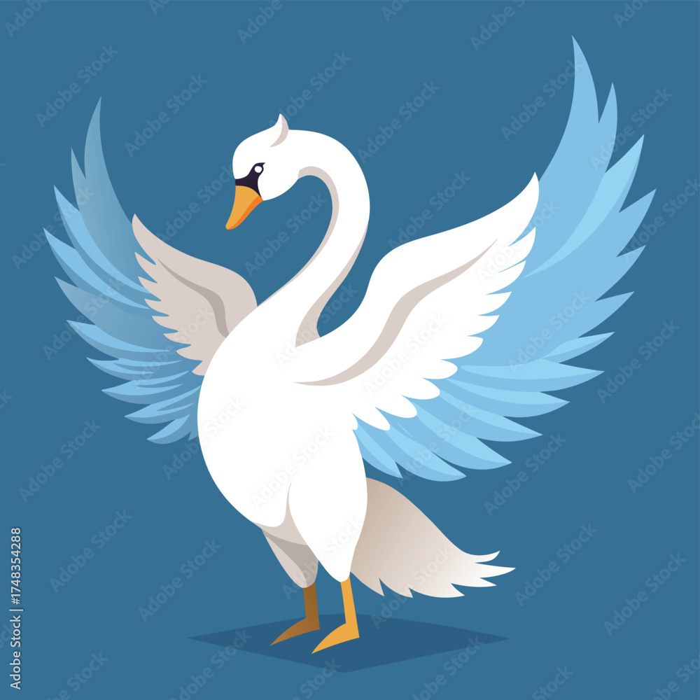 Obraz premium vector illustration of a swan