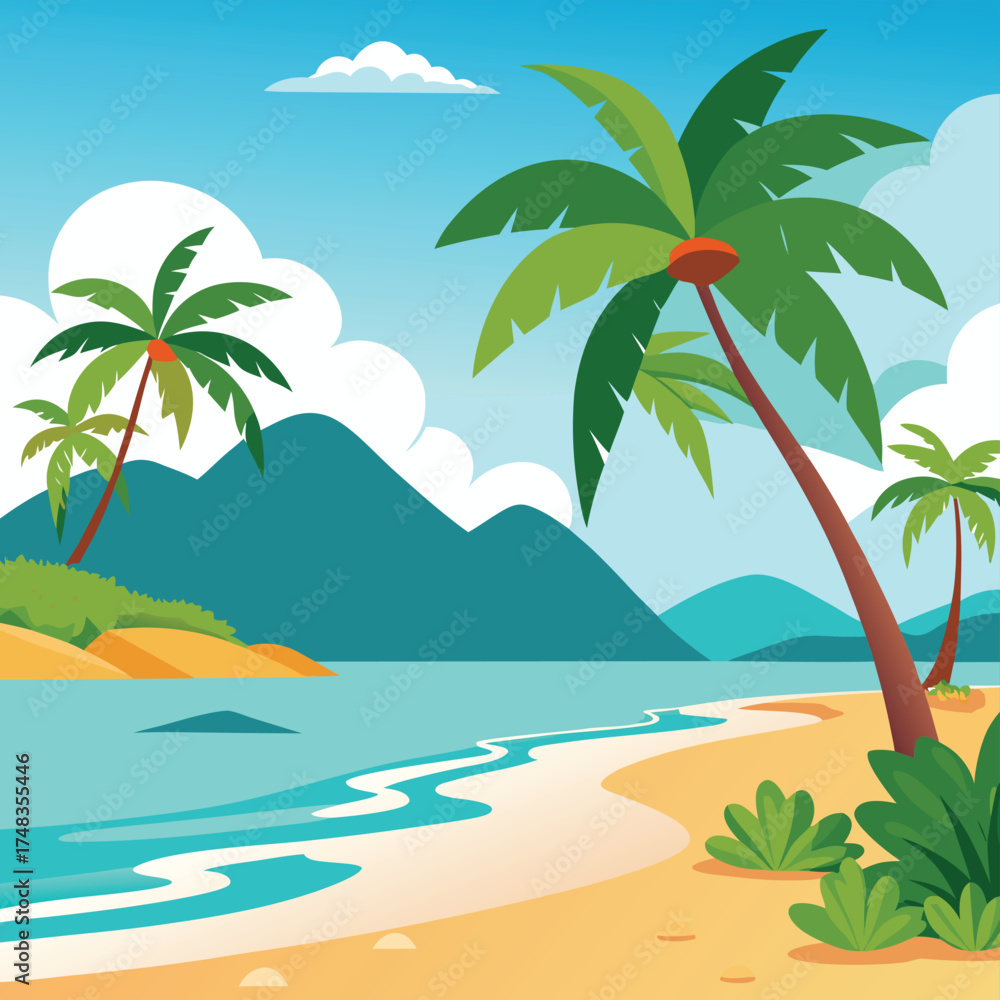 Obraz premium tropical island with palm trees