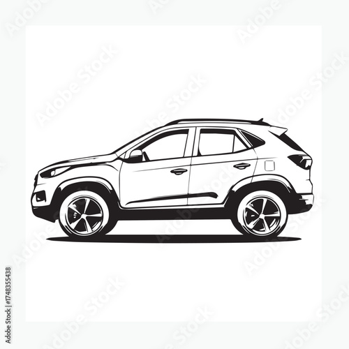 crossover car vector illustration