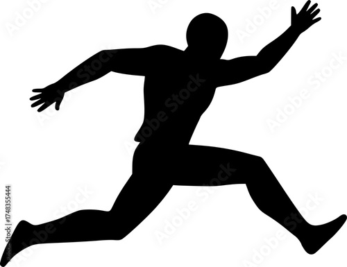 Authentic Hand-Drawn Doodle Style Dynamic Action Person Silhouette Vector	