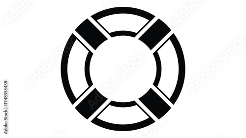 Hand drawn doodles lifebuoy isolated on white background