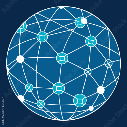A global network showing interconnected shipping routes