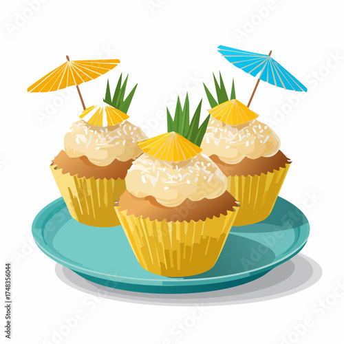 Tropische Kokos-Cupcakes