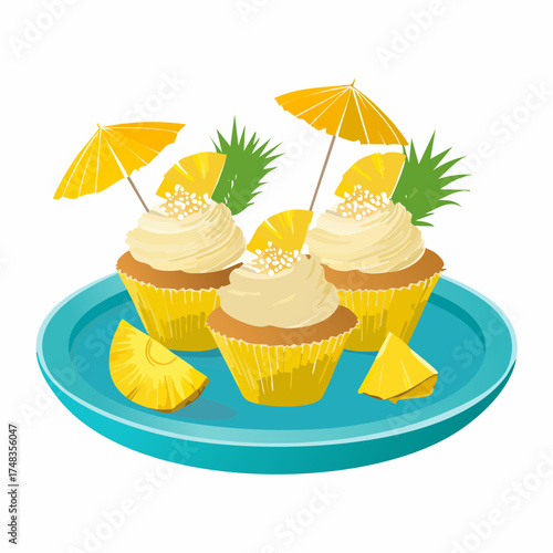 Tropische Kokos-Cupcakes