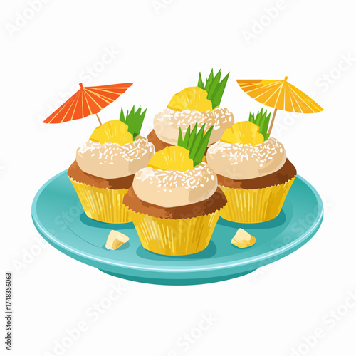 Tropische Kokos-Cupcakes