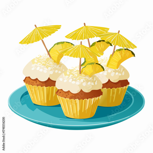 Tropische Kokos-Cupcakes