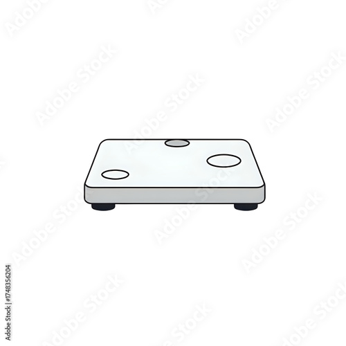 Modern digital bathroom scale for weight monitoring, health and wellness concept in clean design for accurate measurements