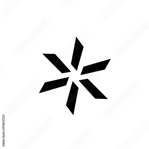 Abstract Geometric Black Starburst Vector Illustration with Dynamic Rotating Elements