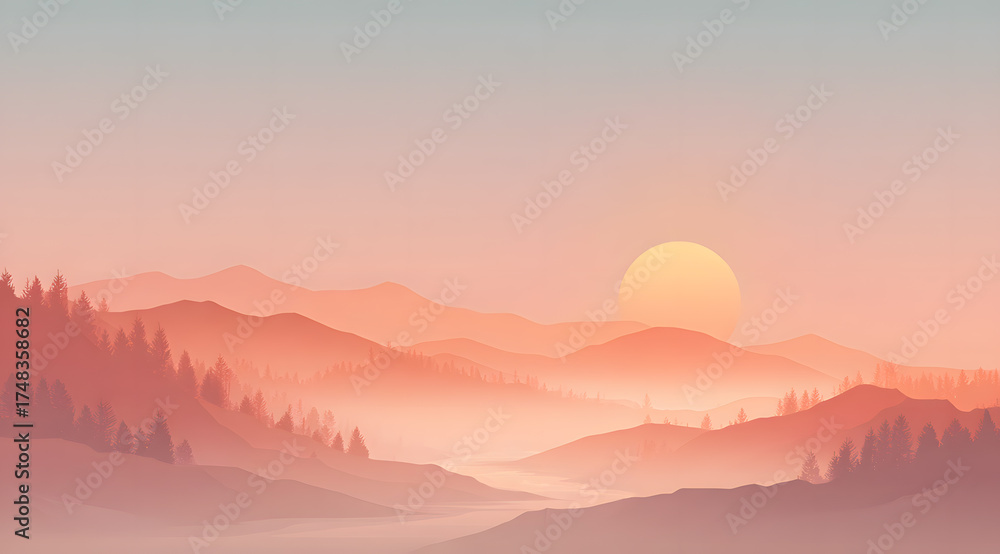 Fototapeta premium sunrise in mountains