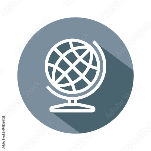 Globe icon vector travel geography education world exploration study round earth earth discover journey trip tourism