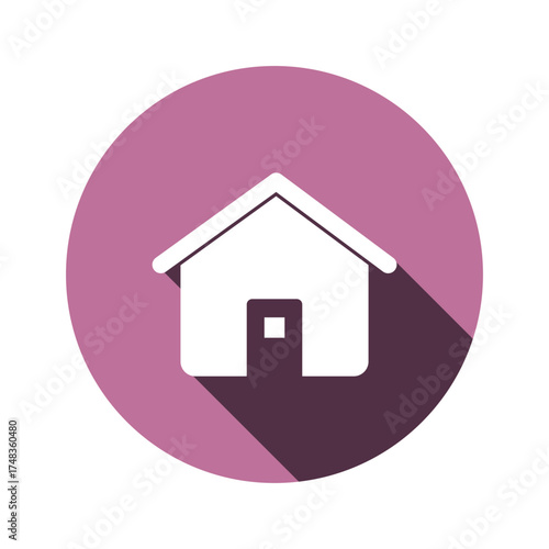 Purple Icon House Home Vector Flat Design Logo Symbol Real Estate Simple Clip Art Isolated Element Graphic Sign Web