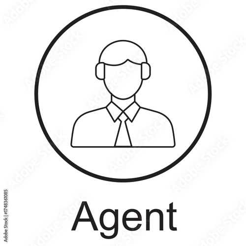 Agent Icon, Power of a Professional Agent, Building Trust through Representation, Connecting Clients with Opportunities, Success through Skilled Negotiation, vector