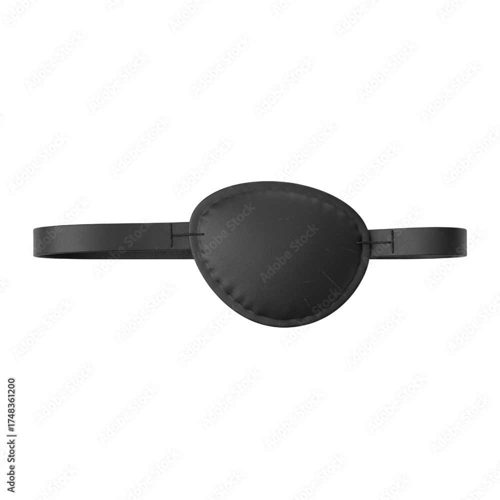 Naklejka premium Simple black leather eyepatch for a pirate costume