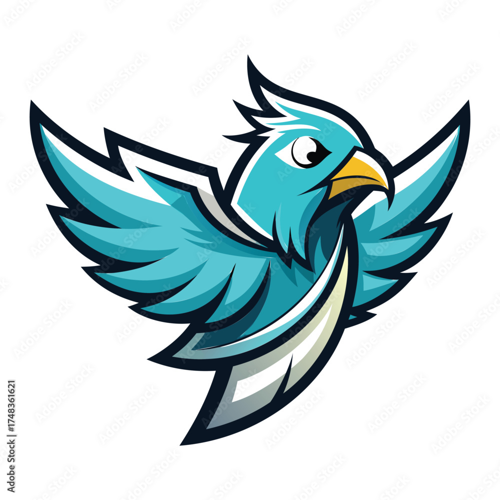 Fototapeta premium Generative Design Peaceful Dove Bird Mascot Icon Minimalist Graphic
