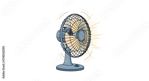 Electric Fan with Yellow Light