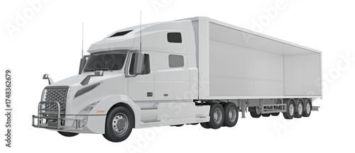 Foto White truck trailer, isolated on a transparent background