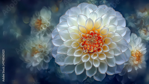 Close up of dahlia art