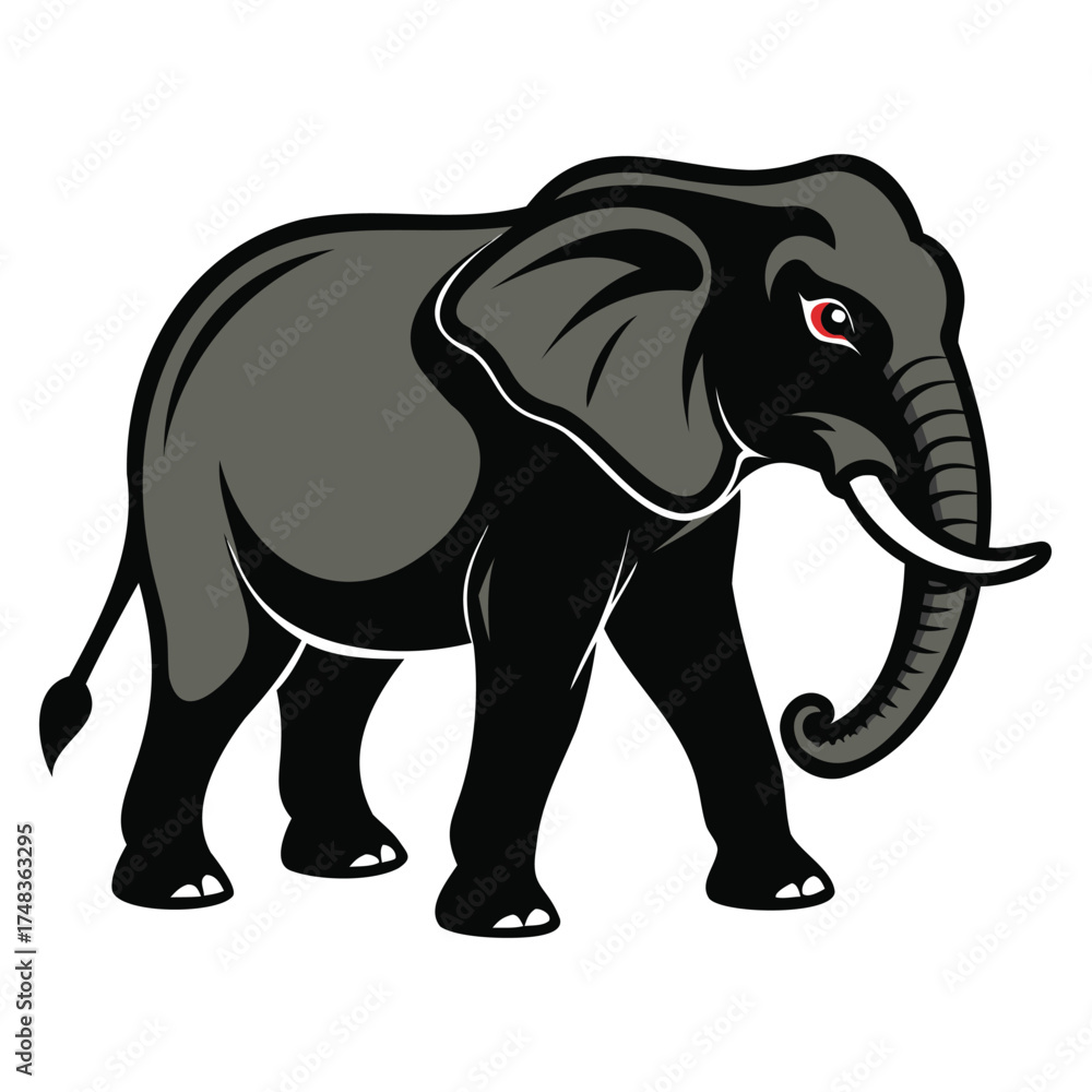 Naklejka premium Generative Design Majestic Elephant Icon Wildlife Safari Graphic Art