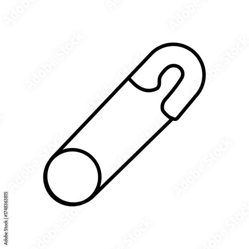 An illustration of a black icon of cutting and sewing attributes on a white background
