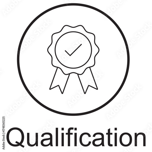 Qualification Icon, Power of Qualifications, Building Careers through Education, Enhancing Skills for Success, Qualifications that Define Excellence, vector