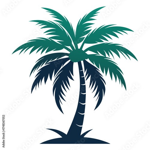 Tropical silhouette palm tree vector design for summer beach and island getaways